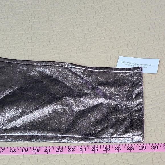 Amylynn Yasmine Metallic Straight faux leather pants size L - Picture 10 of 11